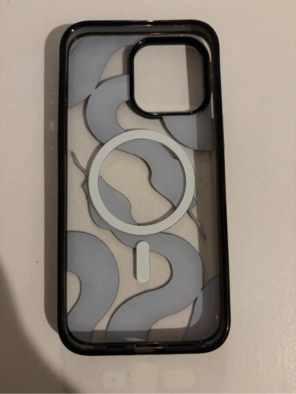 Black Snake Clear iPhone 15 ProMax Case with MagSafe Compatibility